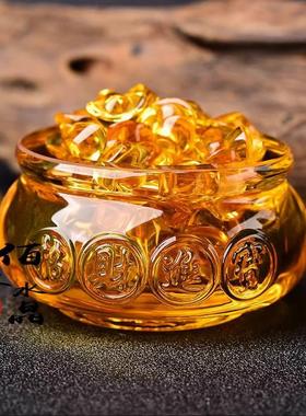 儿童玩具金元宝彩色透明生日礼物摆件家居装饰品水晶玻璃宝石