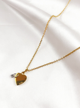 韩国SSIL车静媛同款爱心吊坠项链ins小众设计爱心锁吊坠精致百搭