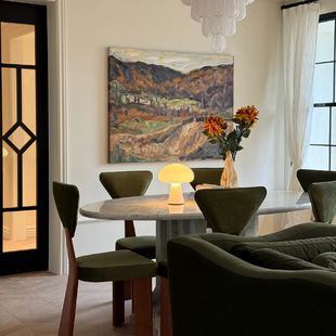 法式复古肌理手绘风景油画落地装饰挂画沙发后背景墙设计师样板间