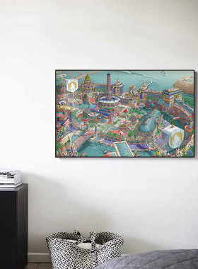 巴黎运动会艺术海报装饰画法国插画师超现实风格Paris2024挂画