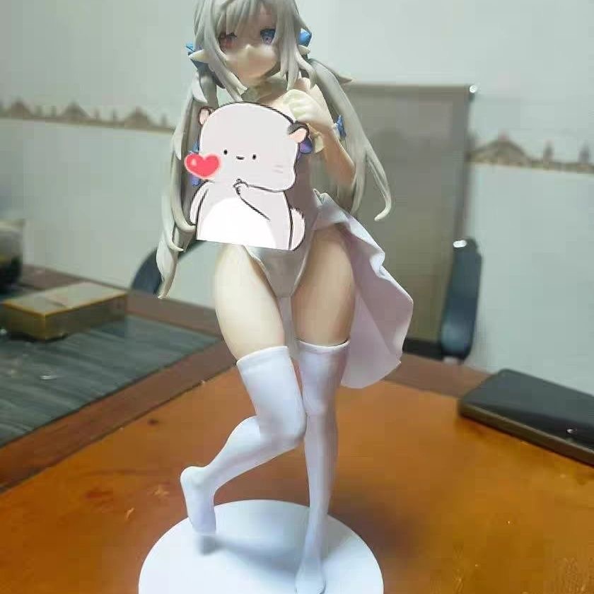 新品软体纯白现货手办优质美少女二次元精灵动漫模型车载机箱摆件