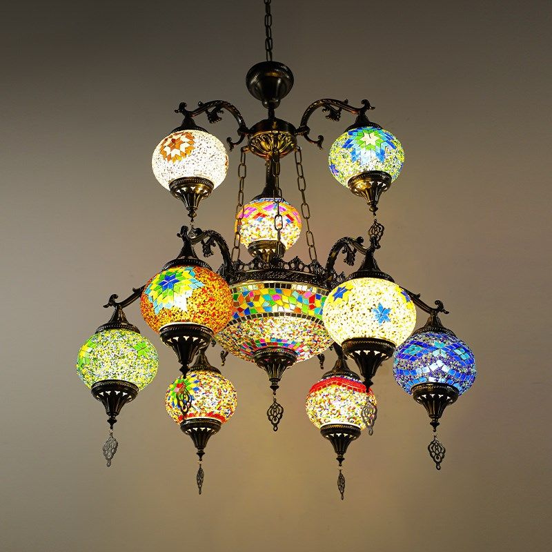 速发异式泰国铁艺吊灯泰丽会所装店东南亚风格餐厅客厅家酒吸顶灯