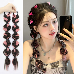 速发假发辫子长辫麻花挑辫马尾假染子甜酷挑染拳击泡泡辫脏辫双马