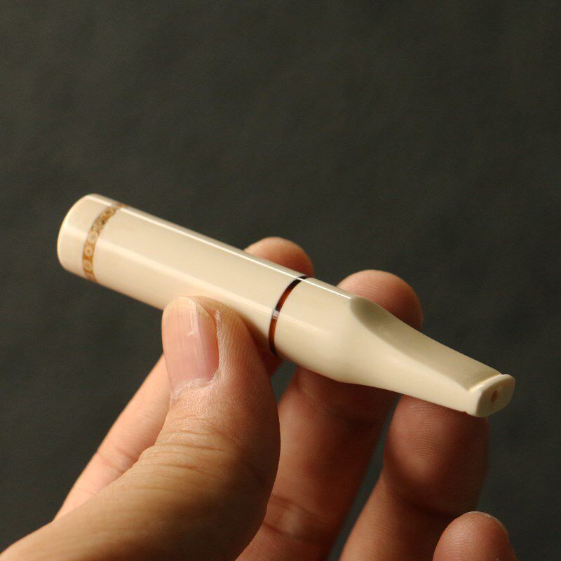 速发作细通用纯手工海派镶嵌制粗全猛犸嘴设计烟嘴过滤烟牙把件