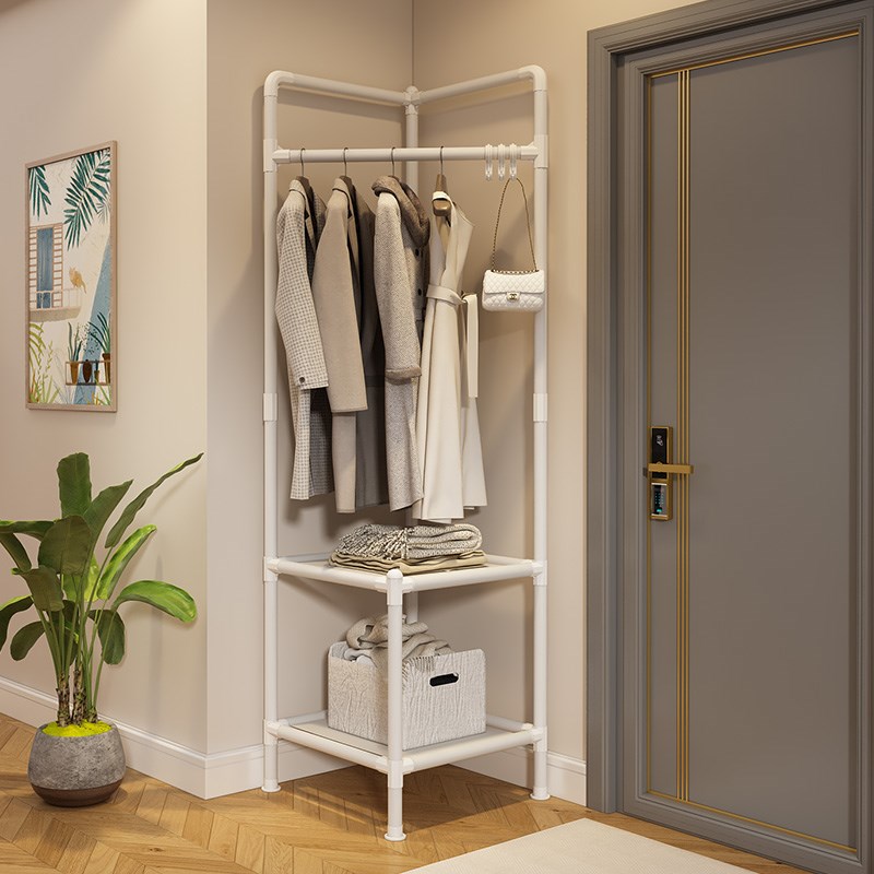 速发晾衣架落架简易家用房间卧室内宿舍隔夜挂衣服物杆收纳置地衣