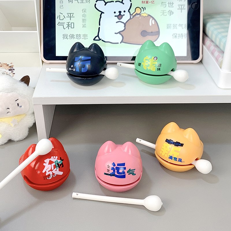 速发意解压治愈祝福玩具木鱼摆件敲好情绪佛系工小打运迷你位木鱼