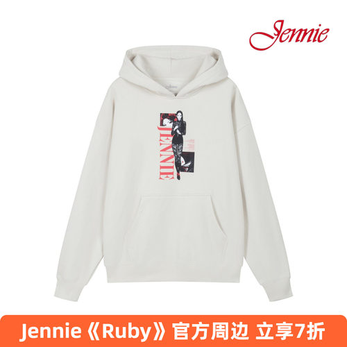 Jennie官方周边漫画连帽卫衣