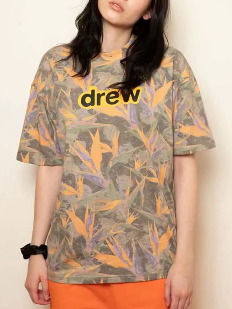 【官方正品】drew house品牌字母迷彩图案短袖T恤  25夏男女同款