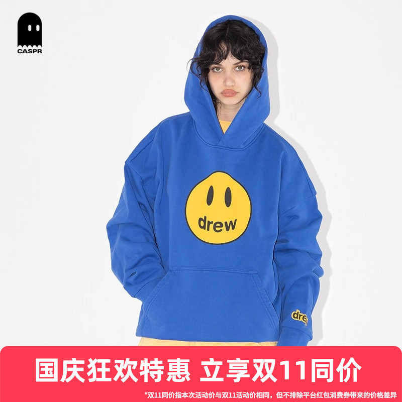 【官方正品】drew house经典笑脸皇家蓝连帽卫衣25秋季男女同款