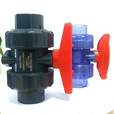 65塑料阀门PVC双由令球阀