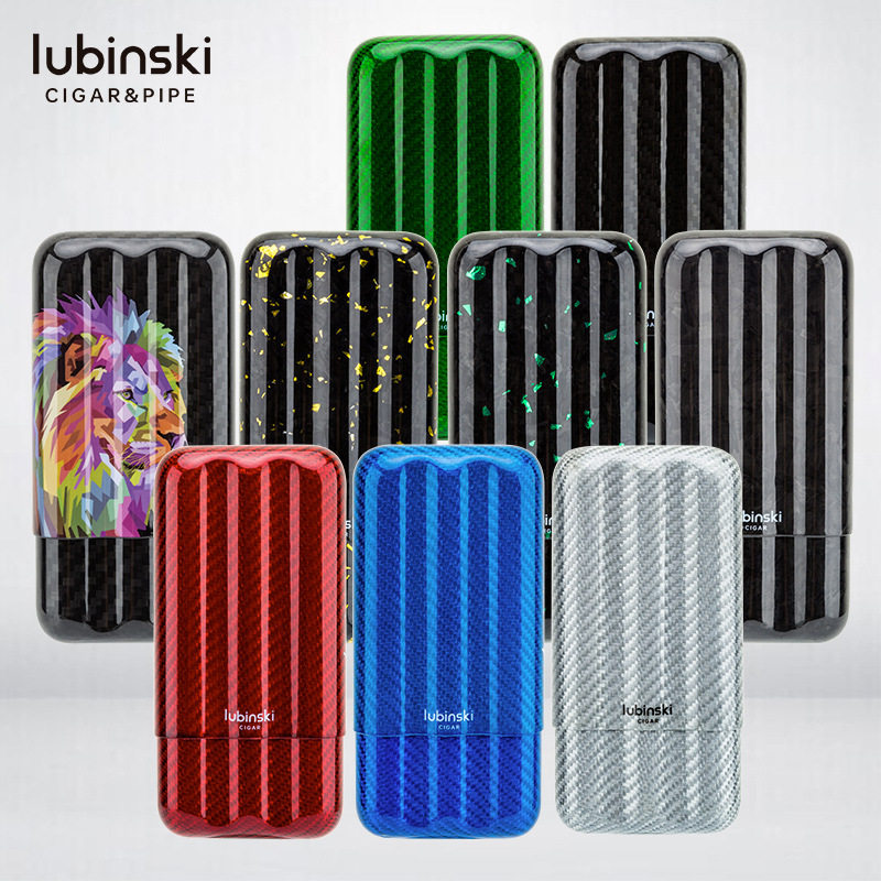 鲁宾斯基雪茄套 碳纤维雪茄管三支装时尚便携旅行 LUBINSKI雪茄套