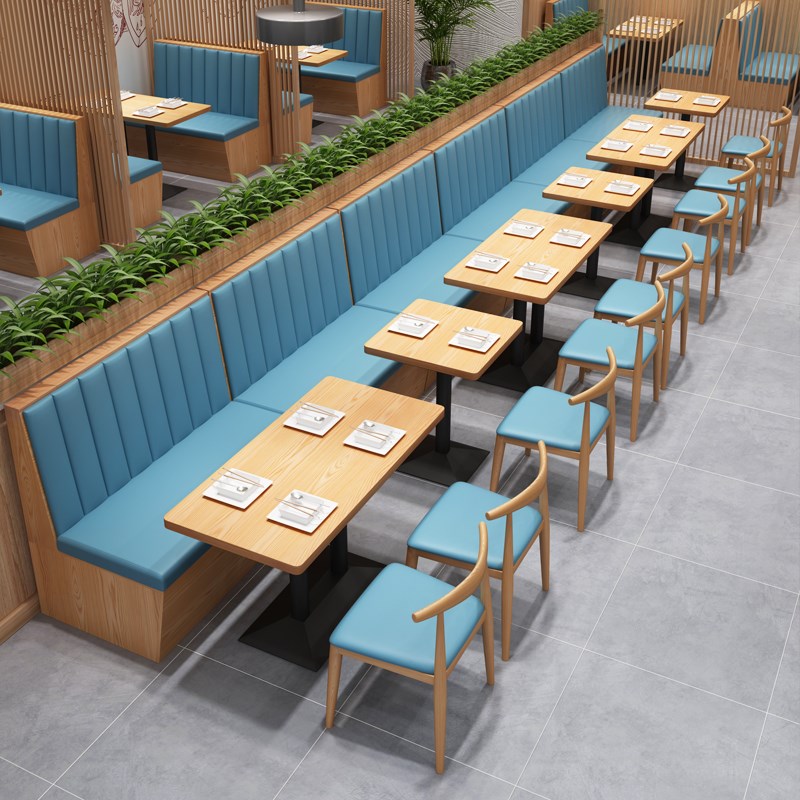 速发小吃奶茶店软包靠墙卡座饮凳柜沙发物快餐厅餐储桌椅组合商用