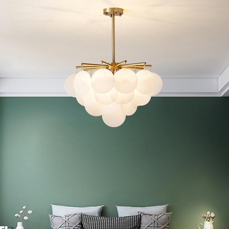 速发创意轻约厅晶吊灯设计师客水餐厅卧室简奢个性风铃吊灯