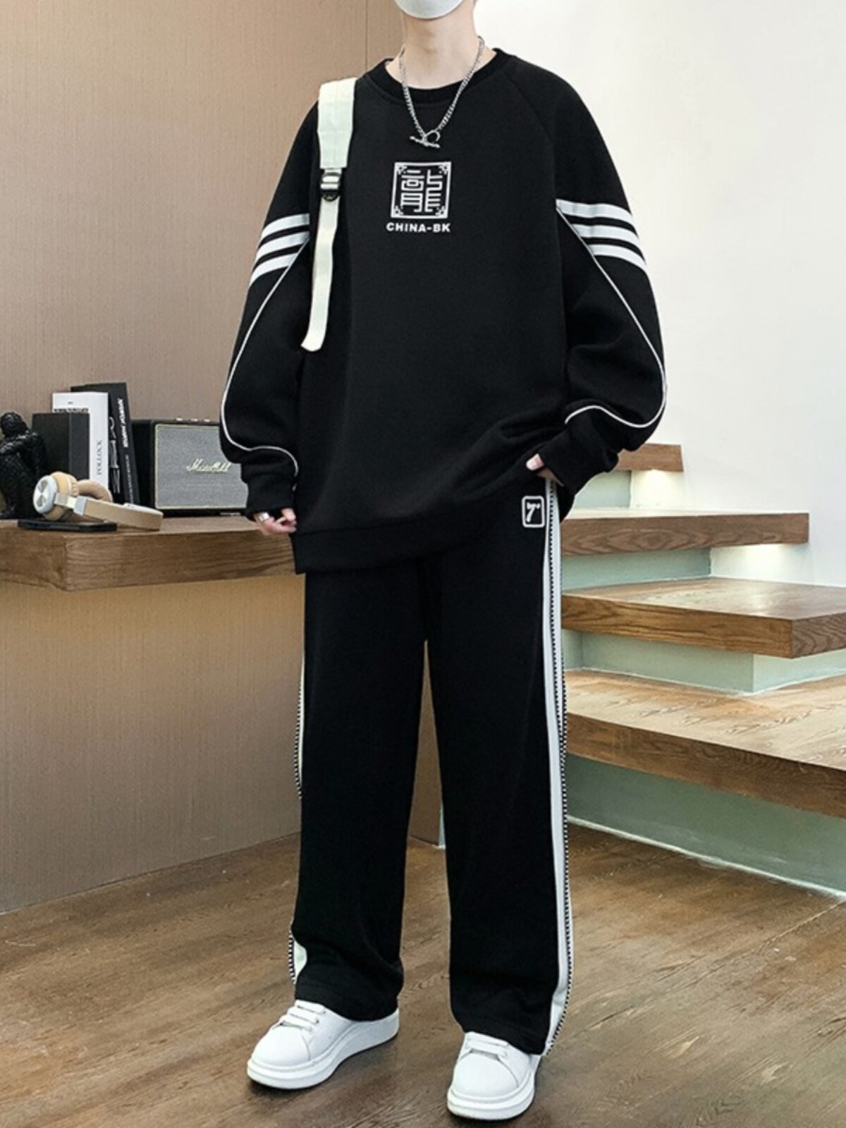 青少年运动套装男春秋潮流长袖体恤初高中学生休闲卫衣卫裤两件套