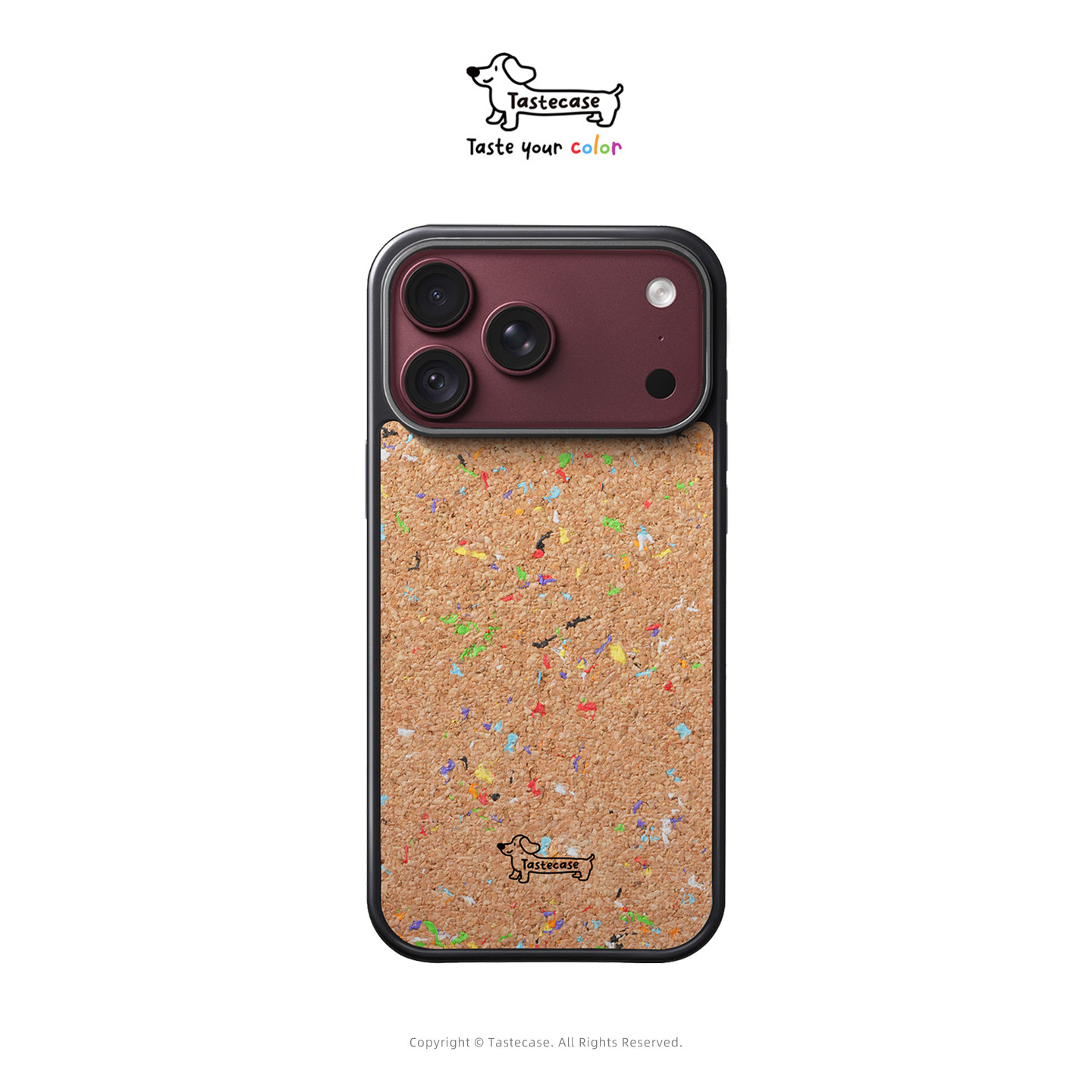 Tastecase天然软木泼墨磁吸手机壳适用于苹果iPhone18ProMax/华为Mate70RS/Mate70Pro腊肠狗新款高级感保护壳