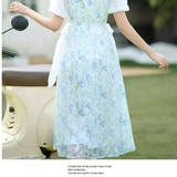 温柔风娃娃领碎花连衣裙女夏2025新款茶歇法式初恋绝美小裙子长裙，商品下架区，凯文服饰