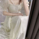 小个子法式初恋温柔风雪纺连衣裙子小众设计收腰显瘦长裙女装夏季，商品下架区，凯文服饰