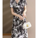 新中式中年妈妈装夏季清新简约连衣裙中老年时尚气质舒适洋气裙子，商品下架区，凯文服饰