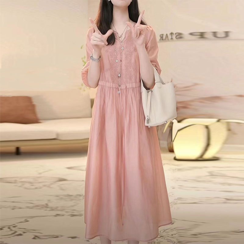 连衣裙新款夏季领连衣裙女连衣裙新款宽松显瘦裙慵懒风，商品下架区商品下架区，凯文服饰