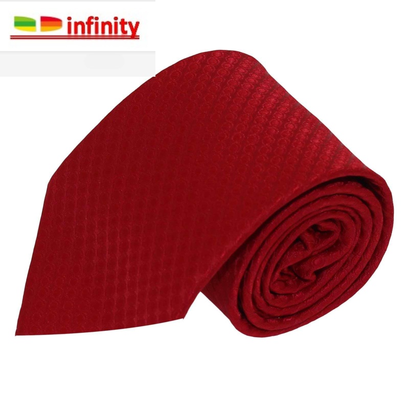 网红Red Men Wedding Party Necktie Polyester Silk Jacquard Ti