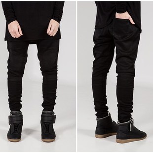 Biker fashion Jeans Ripped Men homme Mens 网红Streetwear