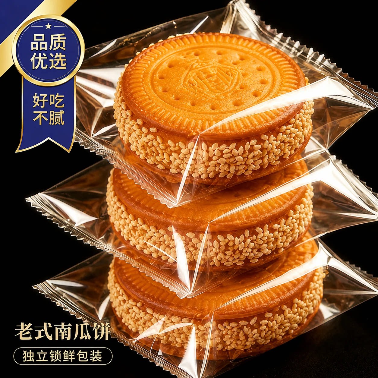 老式南瓜饼官方旗舰店油炸即食独立包装无添加糕点芝麻早餐零食
