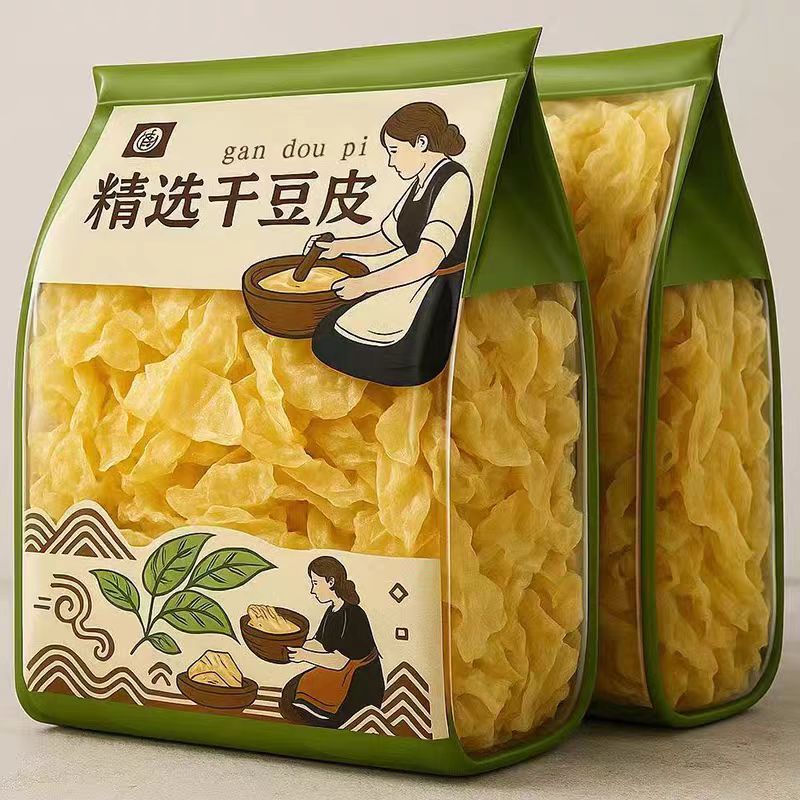 【纯手工】无盐老式豆皮干货