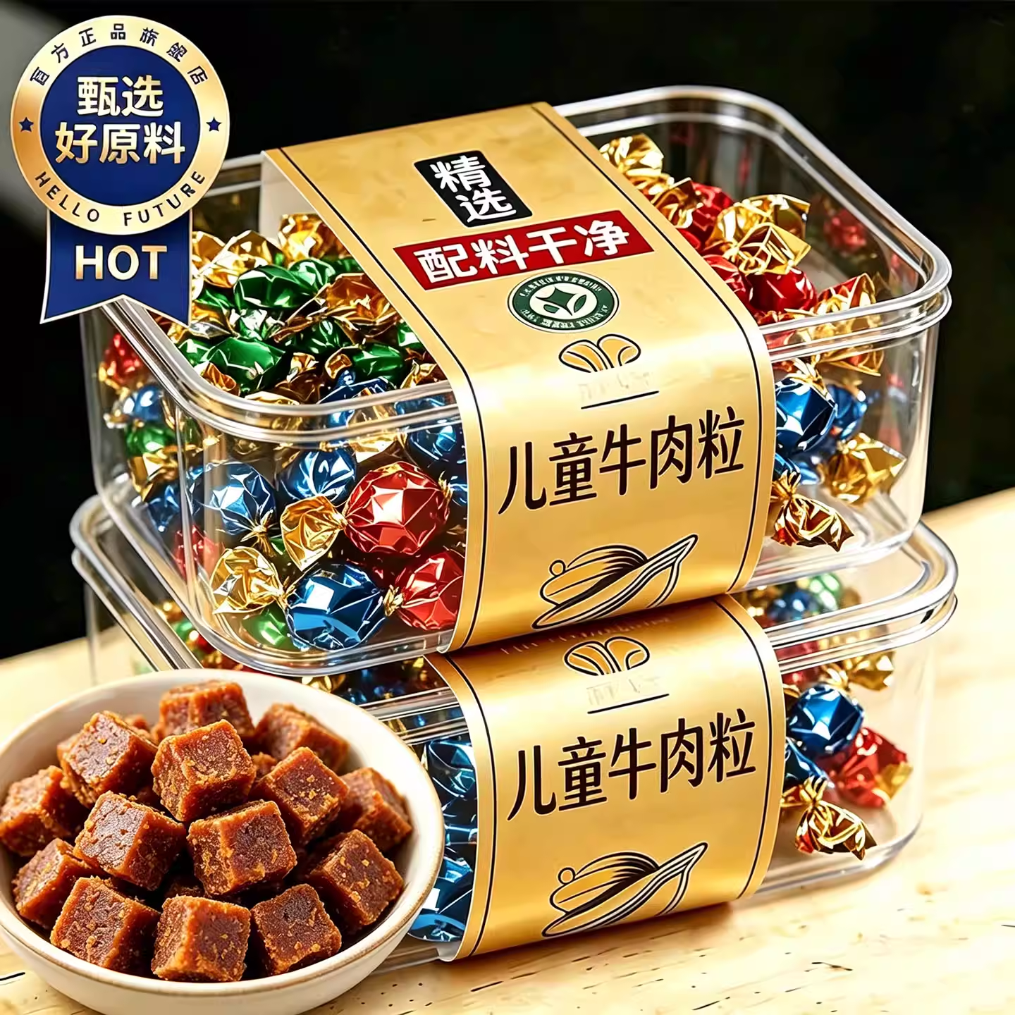 央妈推荐牛肉粒官方旗舰店内蒙古原切牛肉粒零食年货糖儿童无添加