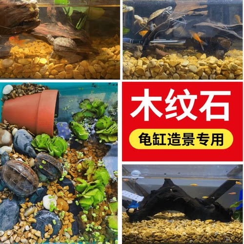 天然木纹石龟用鱼缸造景摆件底砂水族箱乌龟缸发色不伤鱼底砂装饰