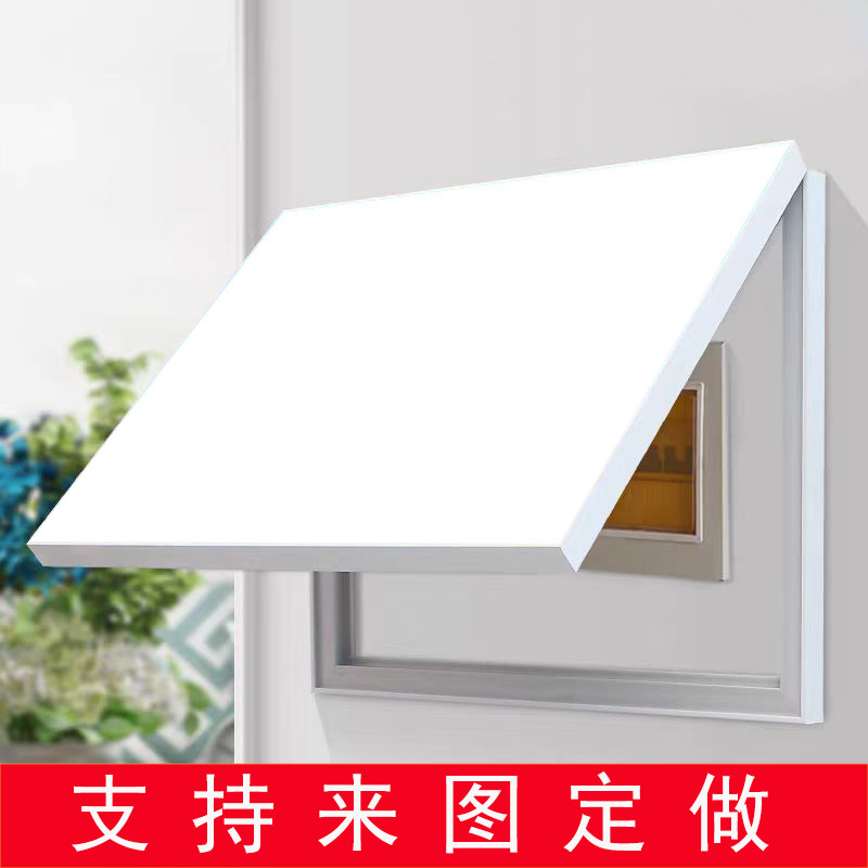 纯白色画白框免打孔电表箱装饰画遮挡电箱盖电闸盒客厅配电箱挂画