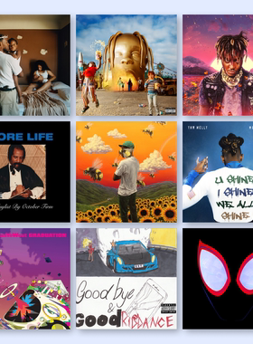 欧美嘻哈说唱hiphop专辑封面海报XXXTENTACIONTravis Scott装饰画