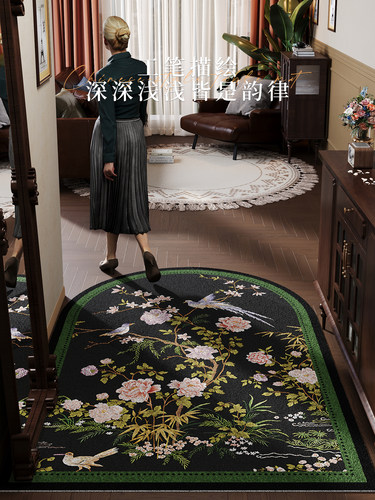 入户门地垫门口进门脚垫可裁剪丝圈进户门垫中式高级免洗防滑地毯