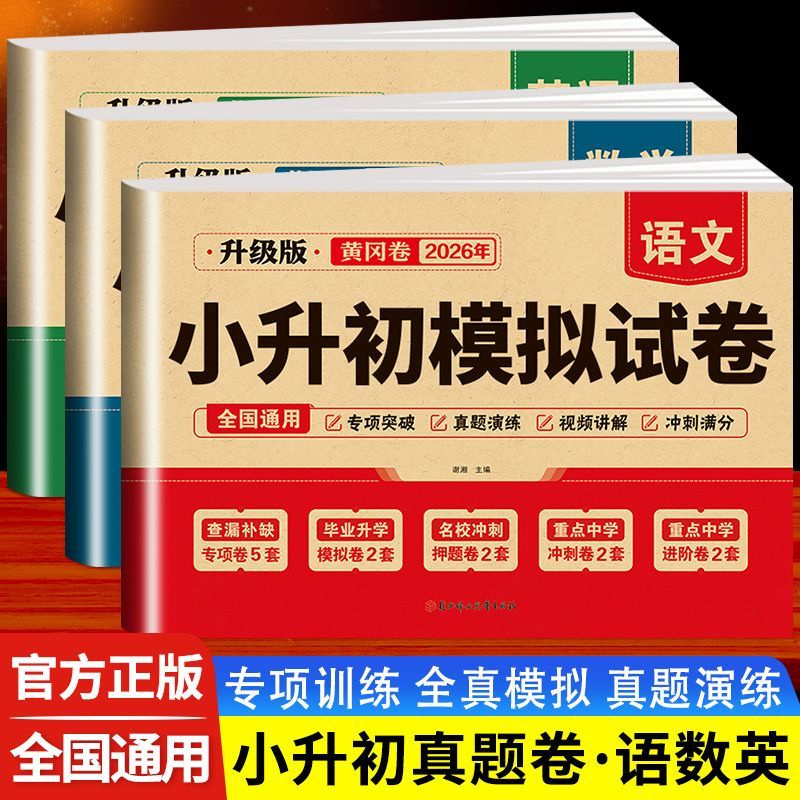 2026年小升初真题卷语文数学英语必刷题人教版测试卷全套练习册全国通用真题演练szhm