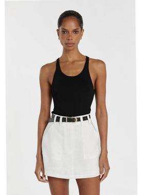 澳洲小众dissh亚麻短裙2025春夏新款高腰显瘦A字裙半身裙