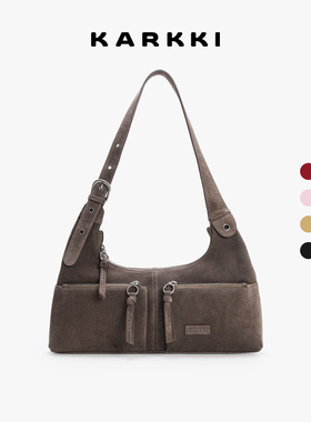 KARKKI/个奇多口袋hobo包头层油蜡牛皮大容量通勤单肩腋下包女