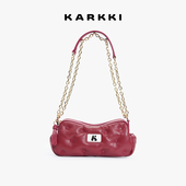 KARKKI 个奇云朵相机包小羊皮新年红色包单肩斜挎包腋下女包包