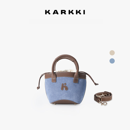 KARKKI个奇单肩斜挎反绒菜篮子包