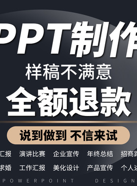 ppt制作代做设计美化修改定制工作汇报企业宣传演讲课件年终总结