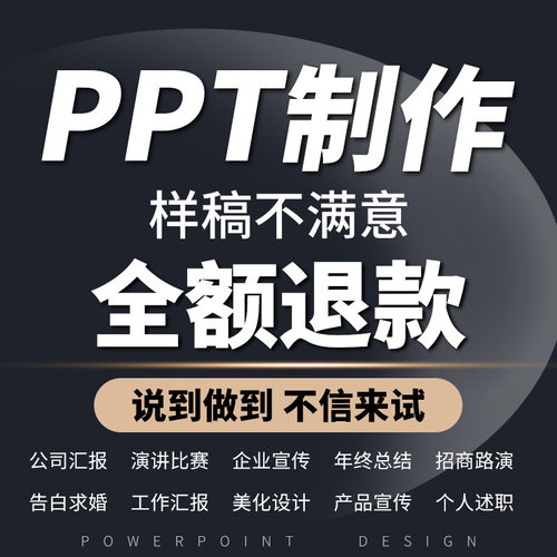 PPT制作代做样稿不满意全额退款