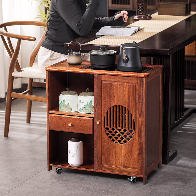 速发茶几实木台茶家用茶桌烧水壶一体嵌入角茶水柜可移动式几2024