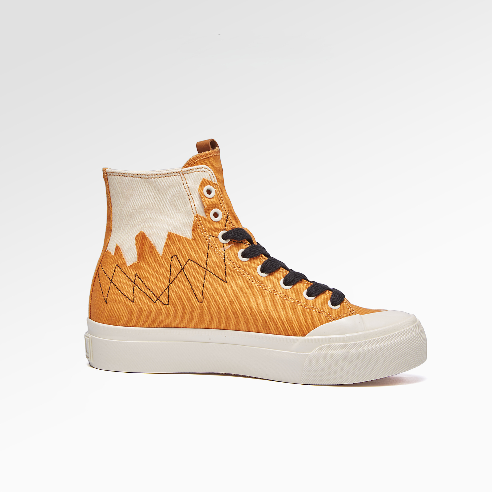 2025年春新款高帮舒适帆布鞋男女款休闲百搭厚底增潮流高板鞋情侣