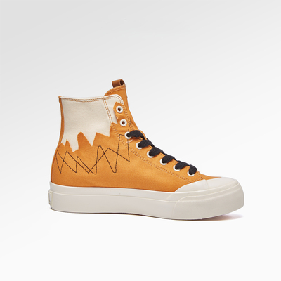 2025年春新款高帮舒适帆布鞋男女款休闲百搭厚底增潮流高板鞋情侣