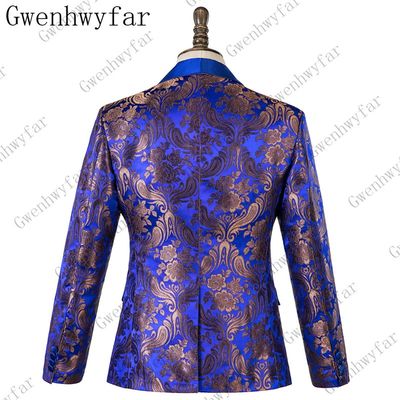 网红Royal Blue Slim Fit Custom Made Mens Suits 2019 Wedding