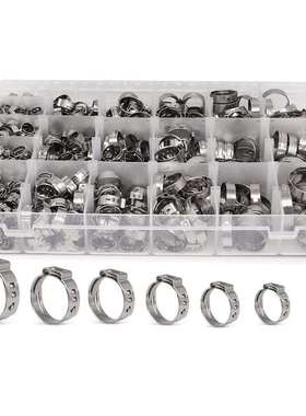 跨境520pcs盒装304不锈钢快速固定,卡箍喉箍抱箍管卡组合套装