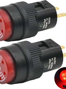 16 毫米蜂鸣器红色指示灯 12 伏直流 LED 0.6 英寸(约 1.6 厘米)