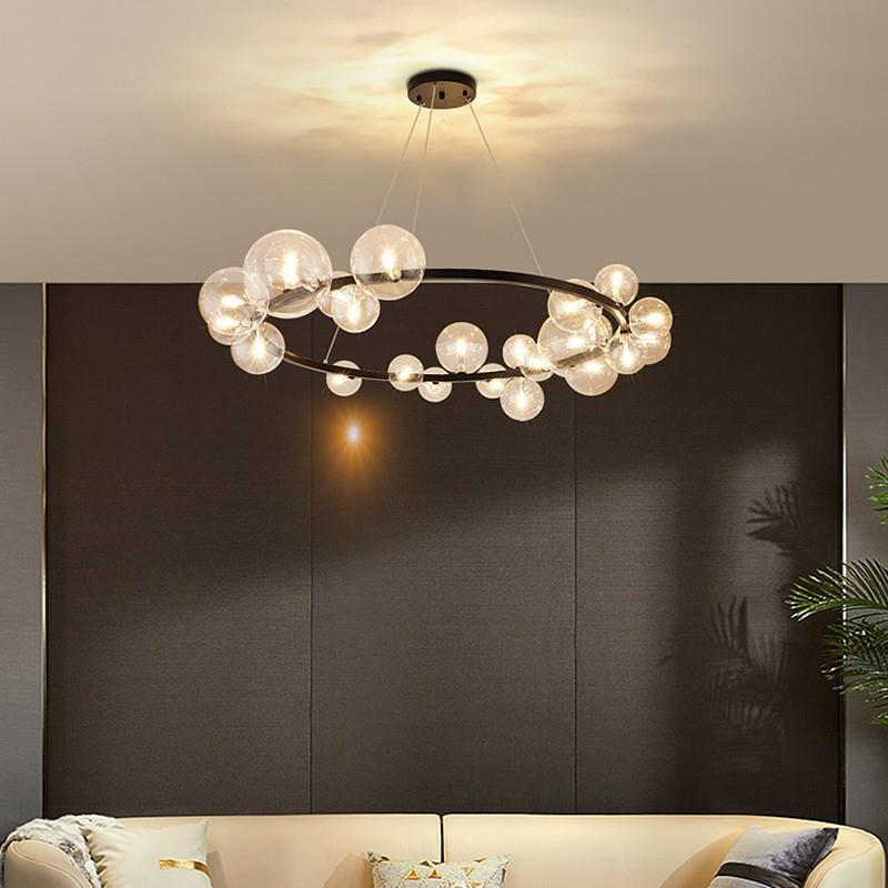 北欧客厅吊灯简约现代轻奢餐厅灯创意泡泡卧室灯大气个性网红灯饰