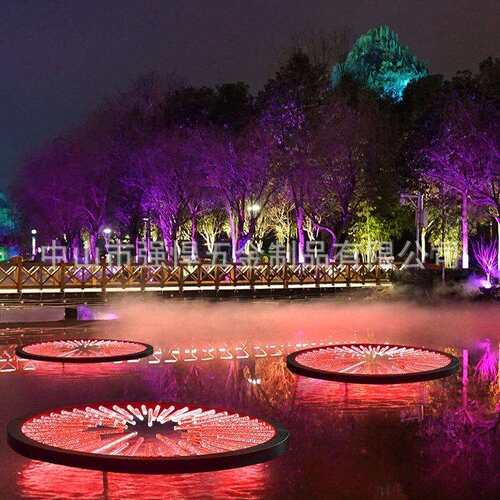 七彩LED水纹灯户外公园喷泉灯湖面水面景观装饰喷泉水纹灯