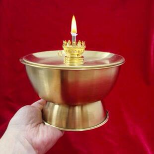 不锈钢金属可调光油灯跨境油灯油碟酥油灯座不锈钢家用佛前佛供灯