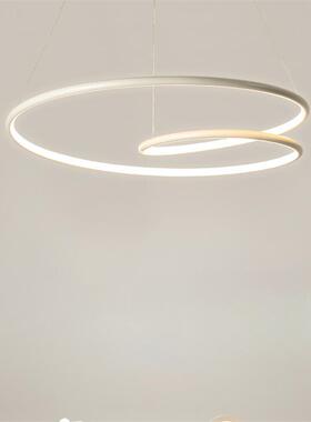 客厅灯现代简约圆环大厅吊灯led创意轻奢餐厅灯极简北欧客厅吊灯