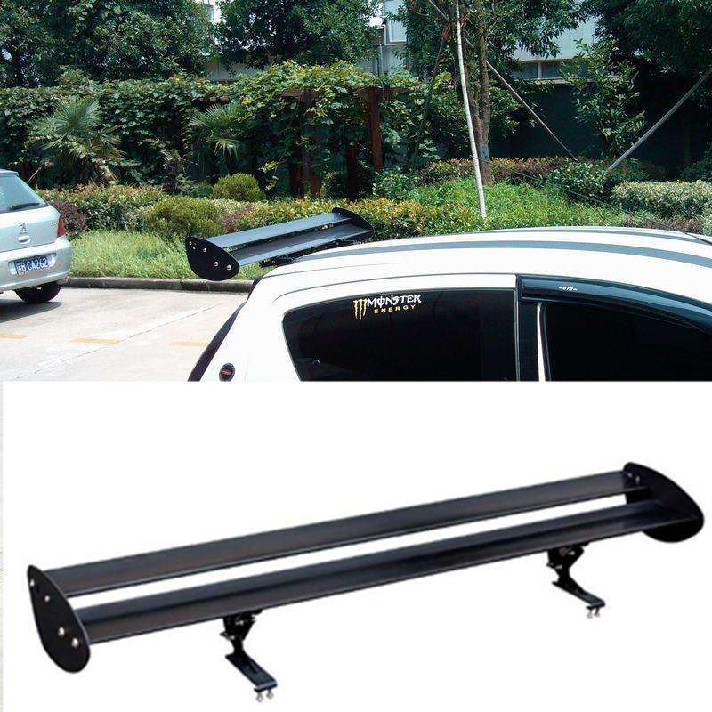 汽车改装尾翼免打孔铝合金尾翼两厢车通用定风翼外饰双层改装尾翼